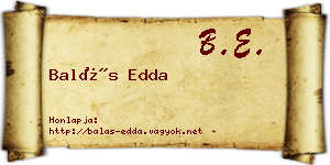 Balás Edda névjegykártya